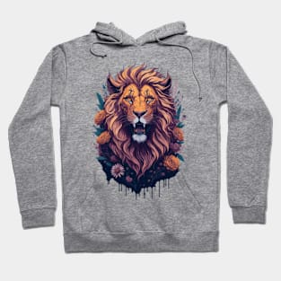 Lion's Garden Oasis - Floral Jungle Hoodie